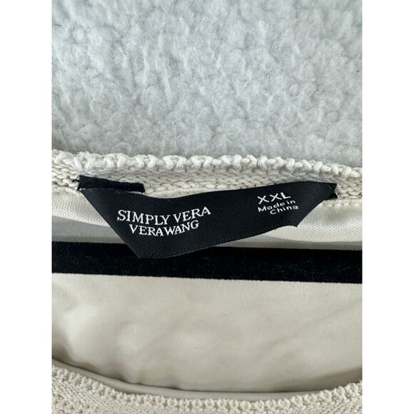 Simply VeraWang Shirt Woman XXL Ivory Tank Crochet Cottage Festival Preowned - Picture 6 of 6